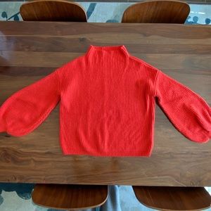 Red Soft Mock Neck Knit Sweater- Perfect Condition